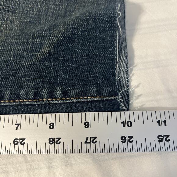 Jessica Simpson Womens Denim Bermuda Short Size 16 Blue Dark Wash Frayed Stretch - Picture 11 of 12